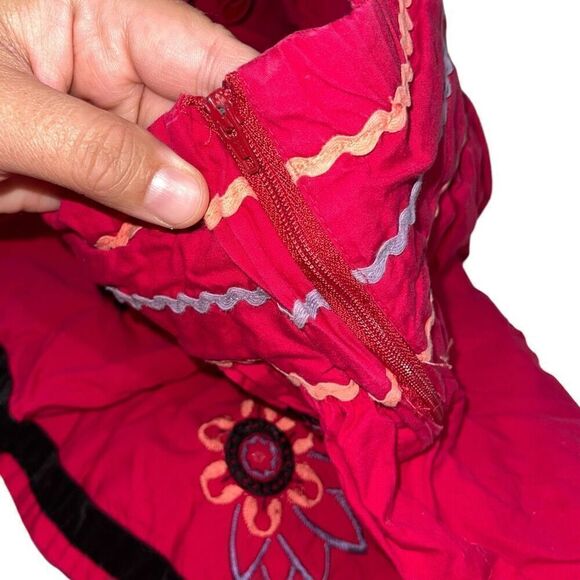 Pumpkin Patch Dark Pink Skirt w/ Orange & Black Embroidery - Kids Size 8 - Picture 4 of 8